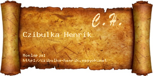 Czibulka Henrik névjegykártya